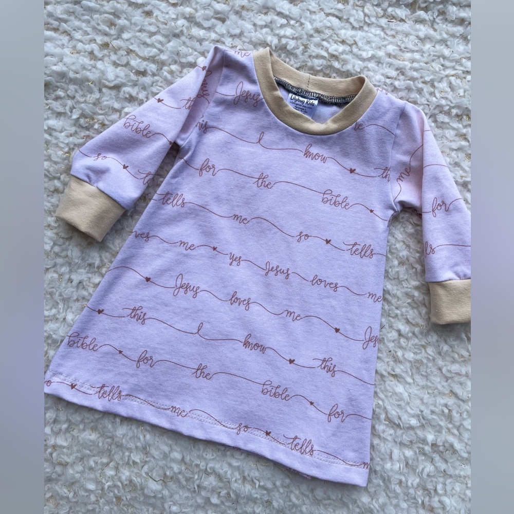 Pink Jesus Loves Me Easter dress, handmade
